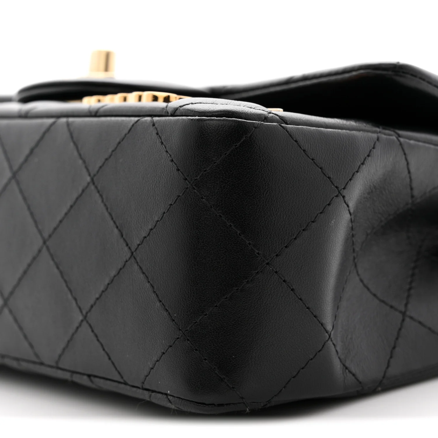 Lambskin Quilted Hollywood Charms Mini Rectangular Flap Black - Top Club