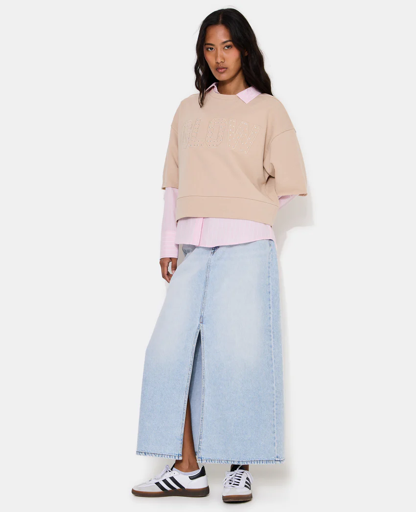 Pimkie Sweat manches courtes avec broderie et clous étoiles