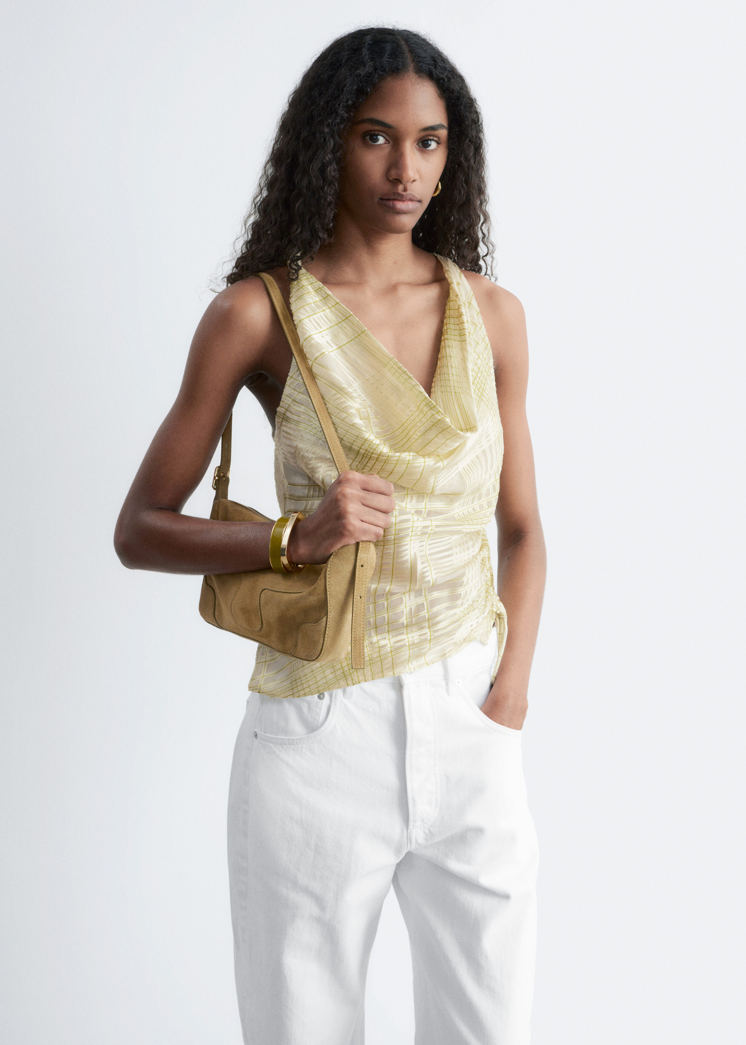 & Other Stories COWL-NECK DRAWSTRING TOP