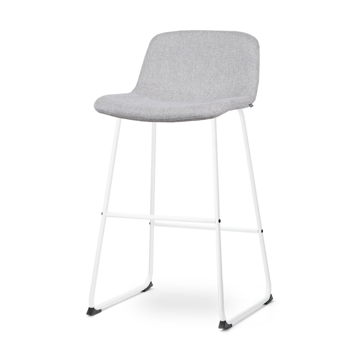 Barkruk Nino-Mats grijs - wit onderstel - 75 cm