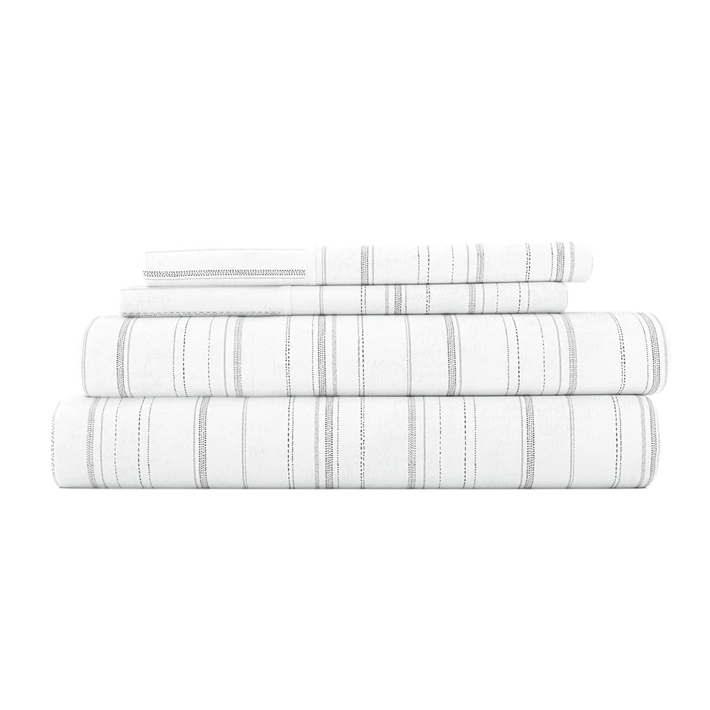 Weathered Stripe 4-Piece Flannel Sheet Set (Sale)