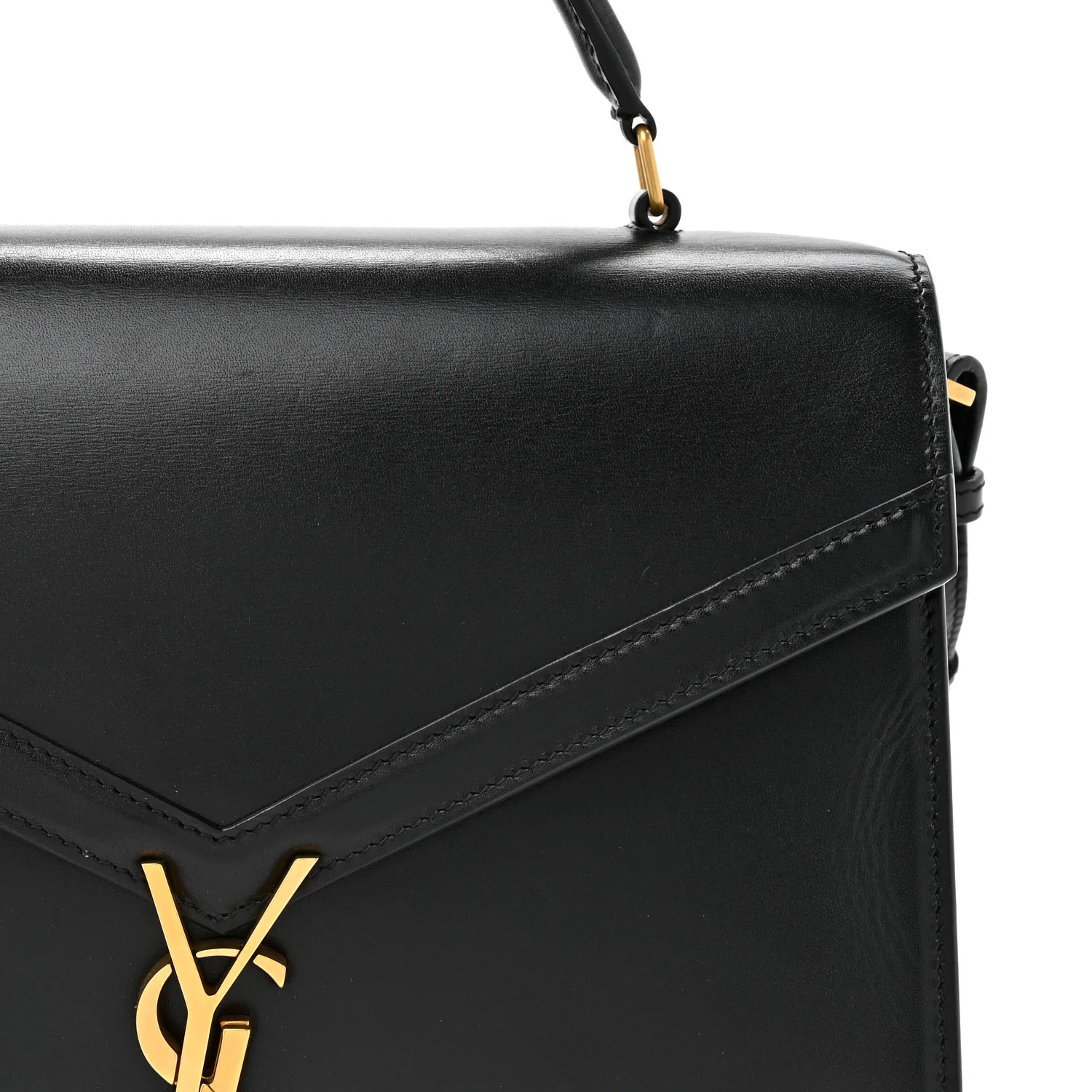Smooth Calfskin Medium Classic Monogram Cassandra Top Handle Black - Top Club