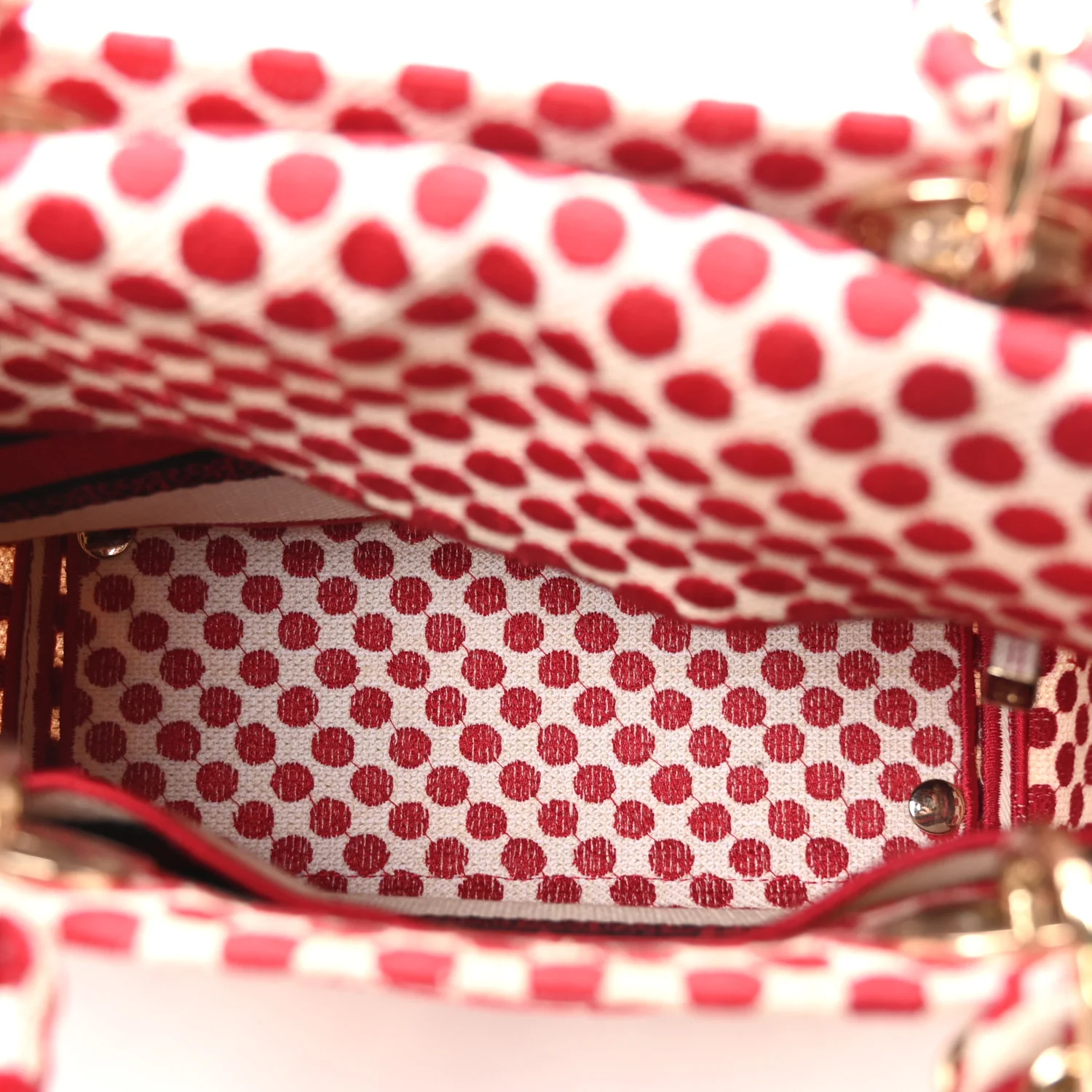 Canvas Medium DiorAmour Dots Lady D-Lite Red - Top Club