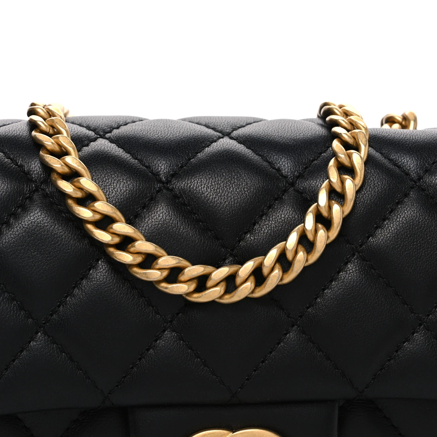 Lambskin Quilted Mini Rectangular Sweet Camellia Flap  Black - Top Club