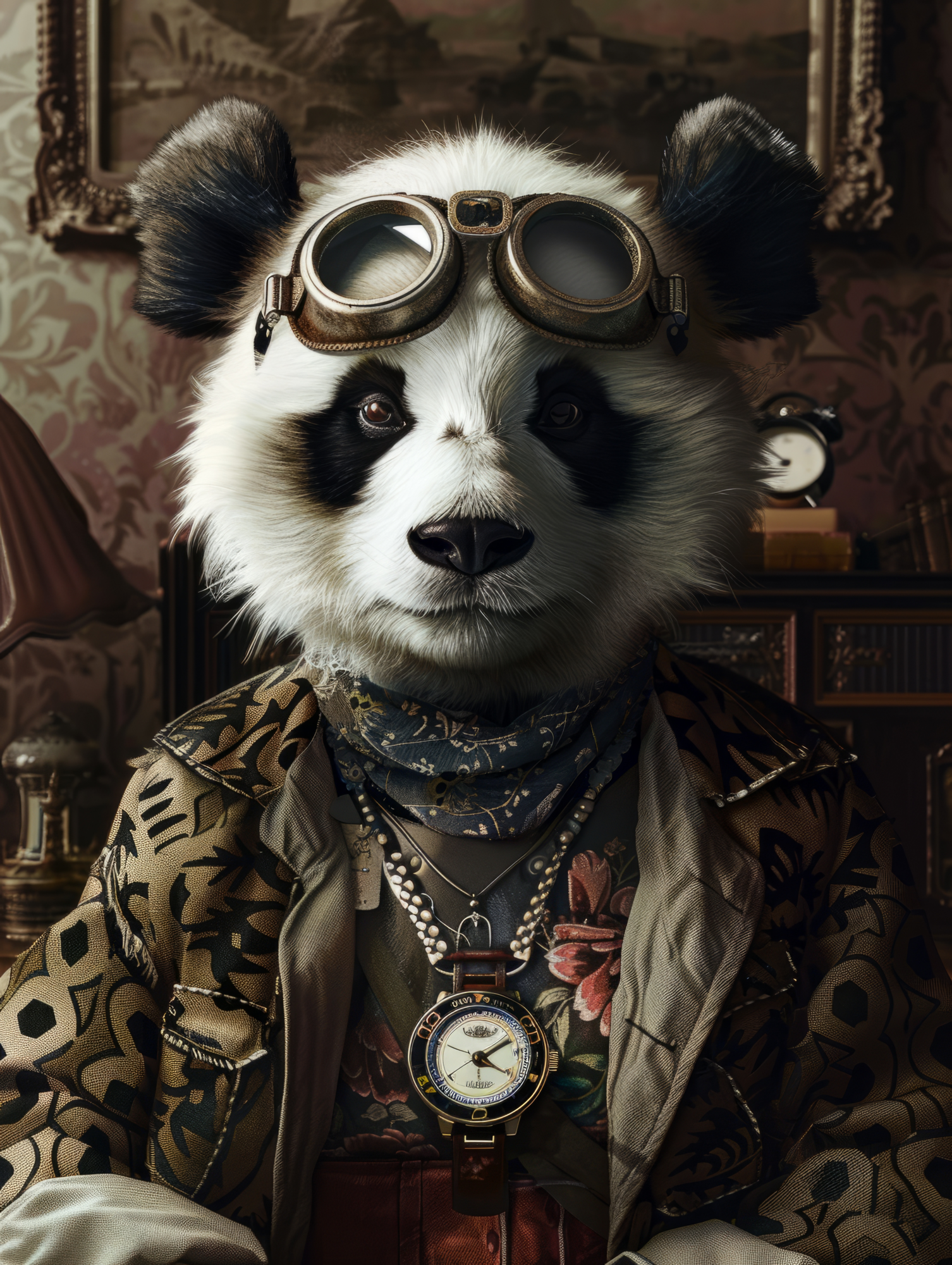 Canvas schilderij van een Panda 100x200 cm