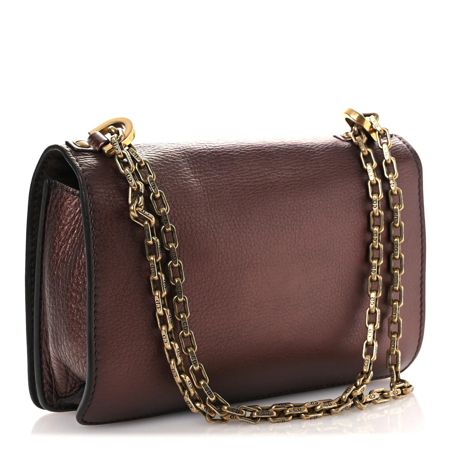 Metallic Calfskin J'Adior Chain Flap Bag Noisette - Top Club