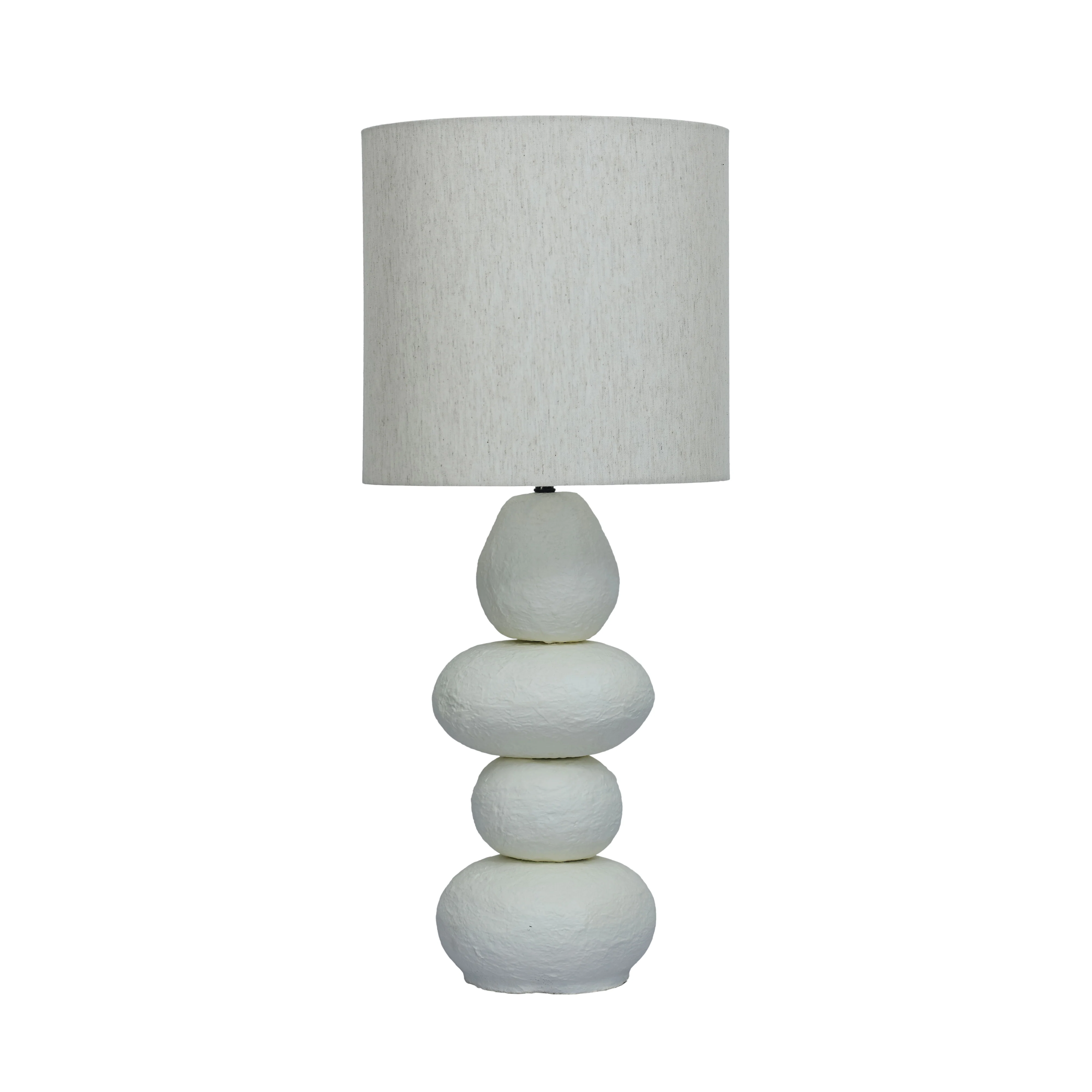 Pebble Cream Papier Mache Table Lamp