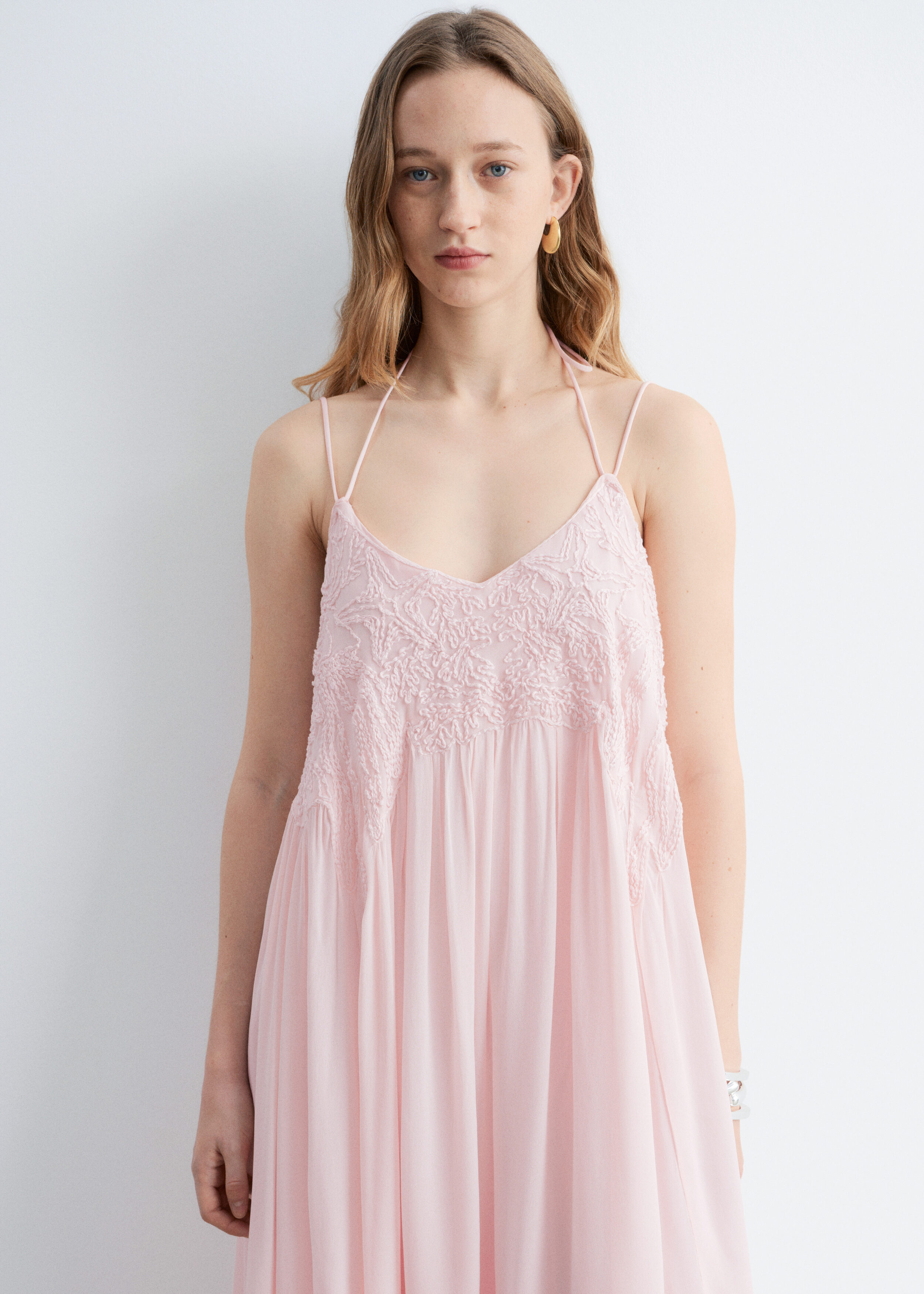 & Other Stories STRAPPY EMBROIDERED MAXI DRESS