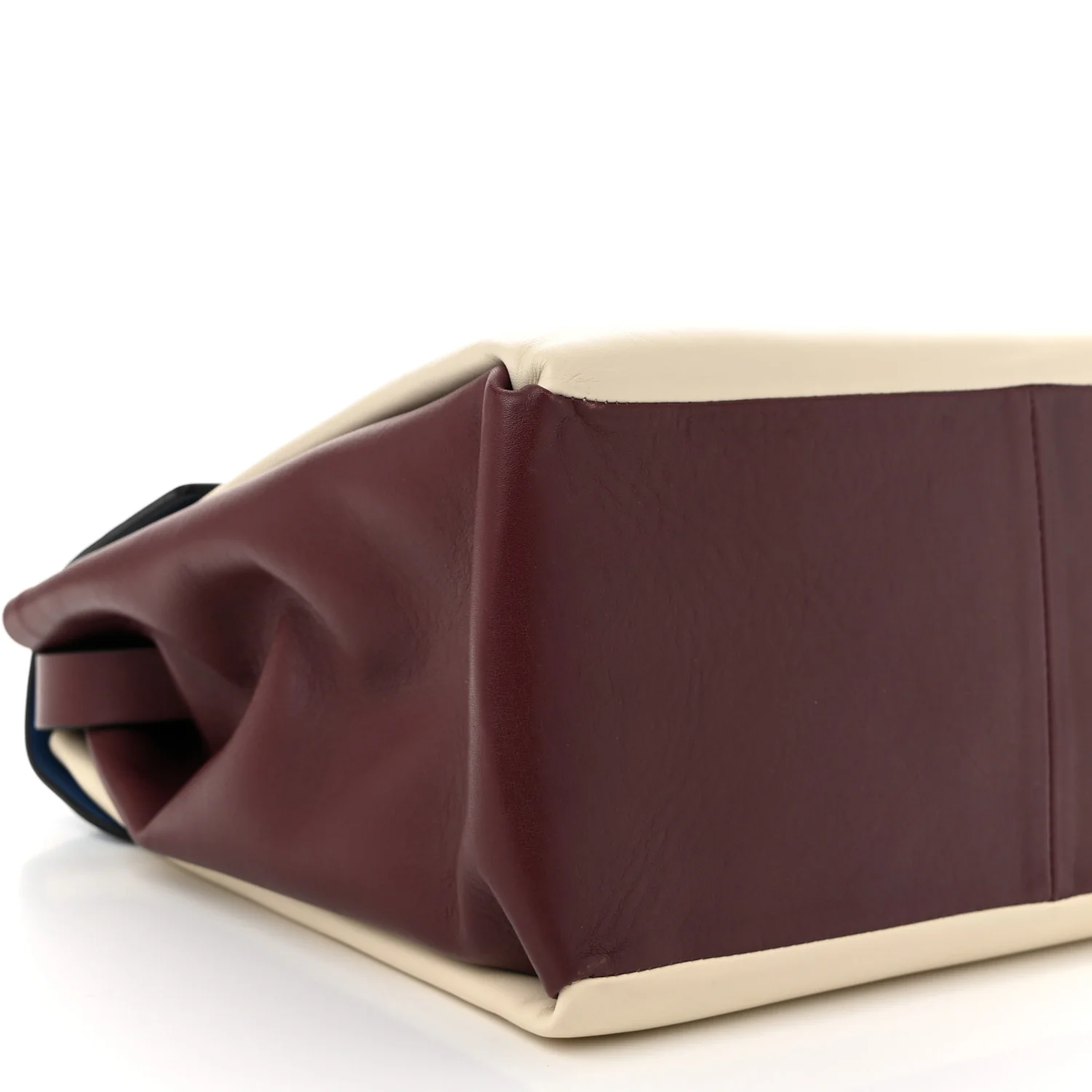 Calfskin Colorblock Mime Single Handle Bag Ruby Marine - Top Club