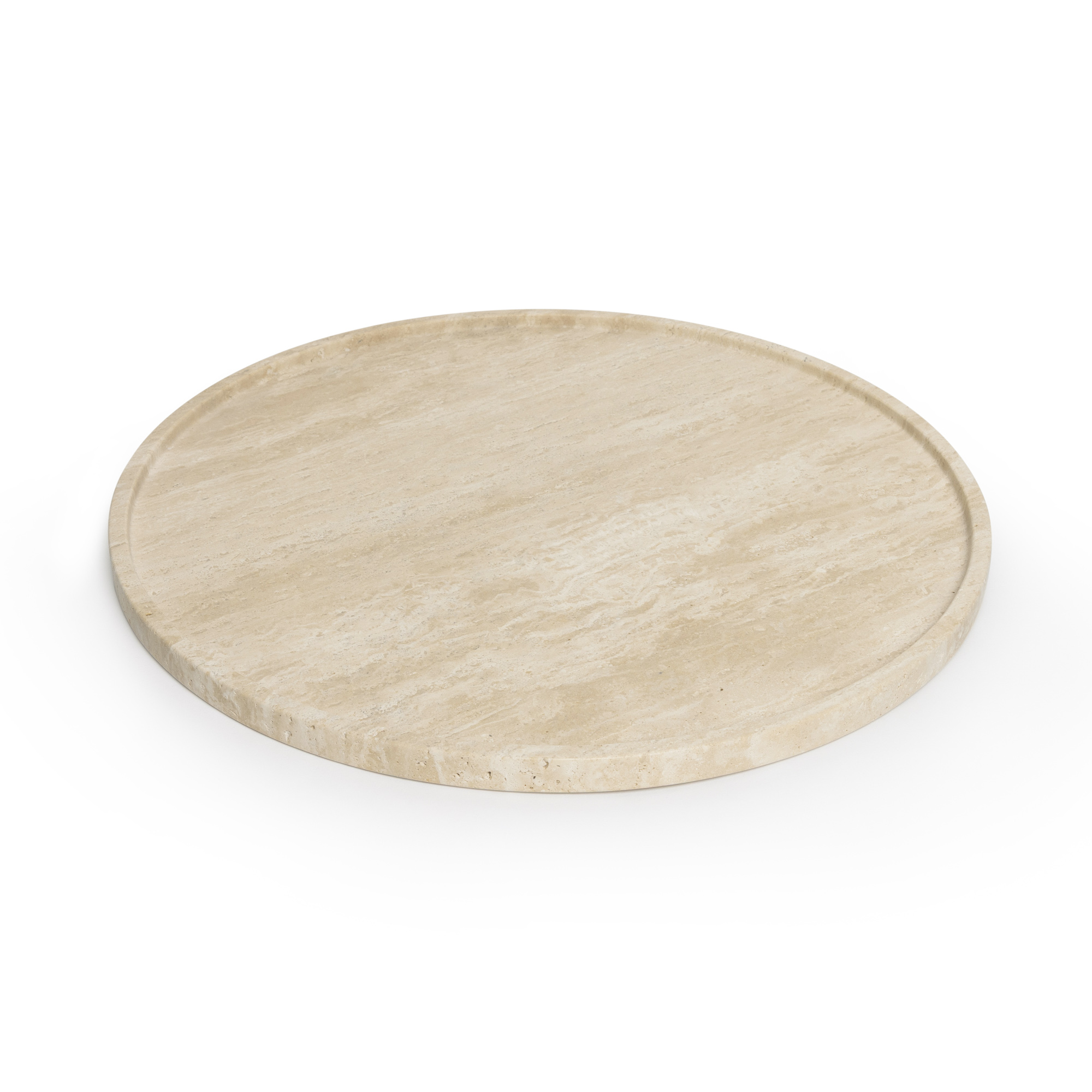Dienblad Travertine rond met rand Ø45
