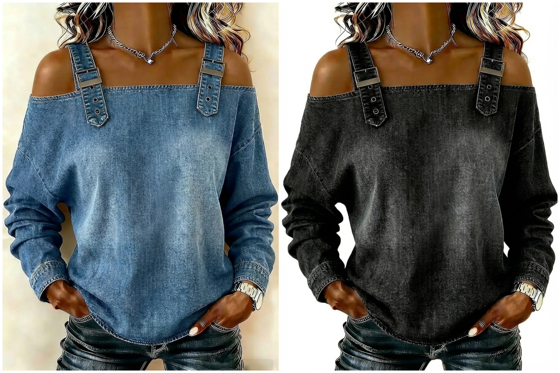 Women's sleeveless denim shirt - Nordfashionstorm - Women's Clothing, Fashion for You - Nordfashionstorm.com