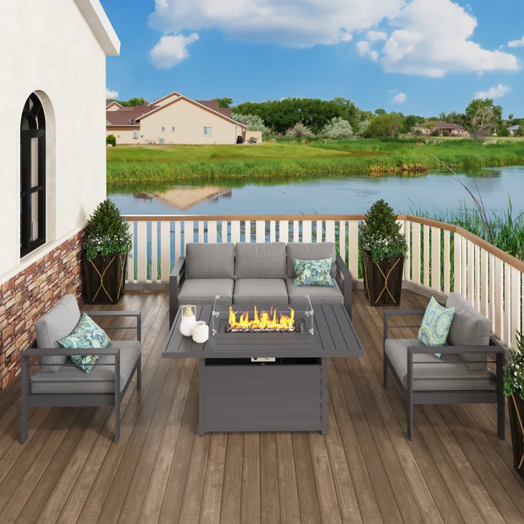 💥Clearance Sale ongoingBrandtley 7 Piece Sofa Seating Group with Cushions and Fire Pit Table