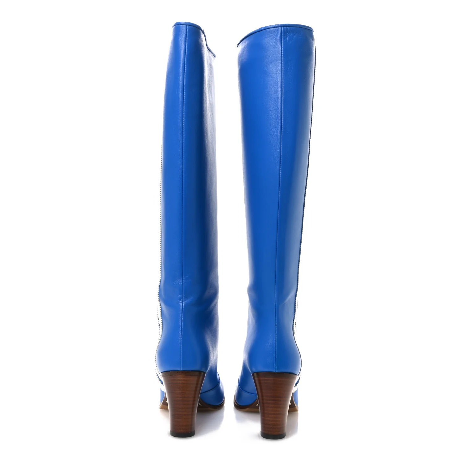 X ADIDAS Calfskin Elizabeth Knee Boots 39 Blue - Top Club