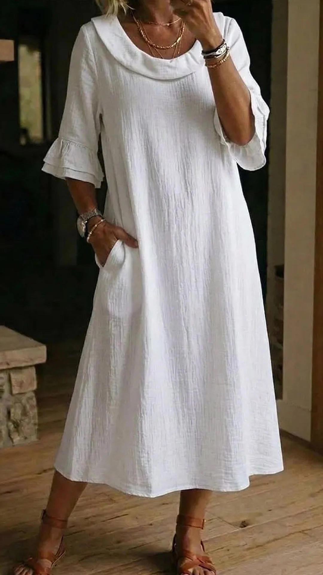 New Arrivals🔥Women's Neck Ruffle Casual Dress - Nordfashionstorm - Women's Clothing, Fashion for You - Nordfashionstorm.com