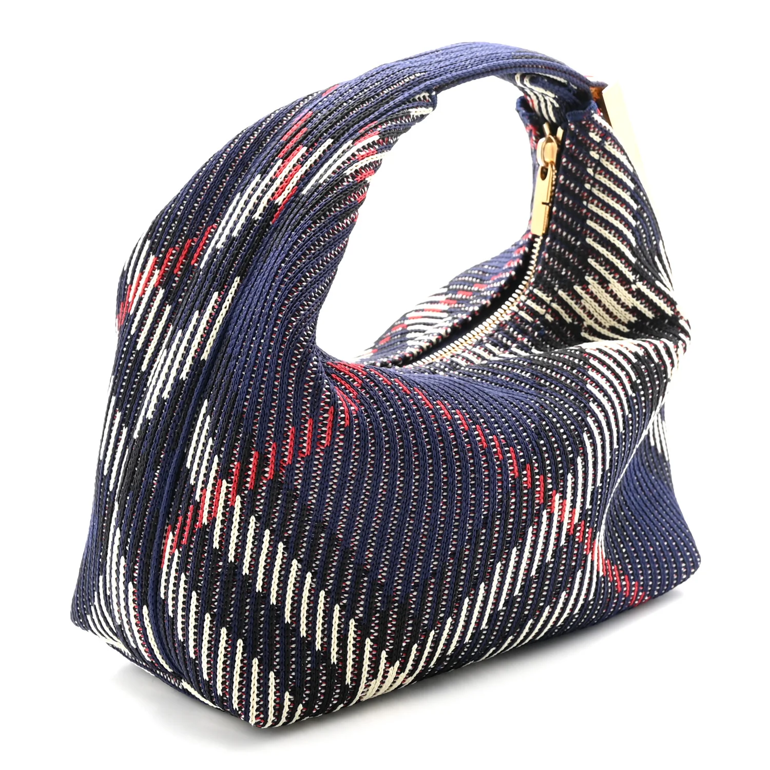 Canvas Knitted Check Mini Peg Duffle Bag Marine - Top Club