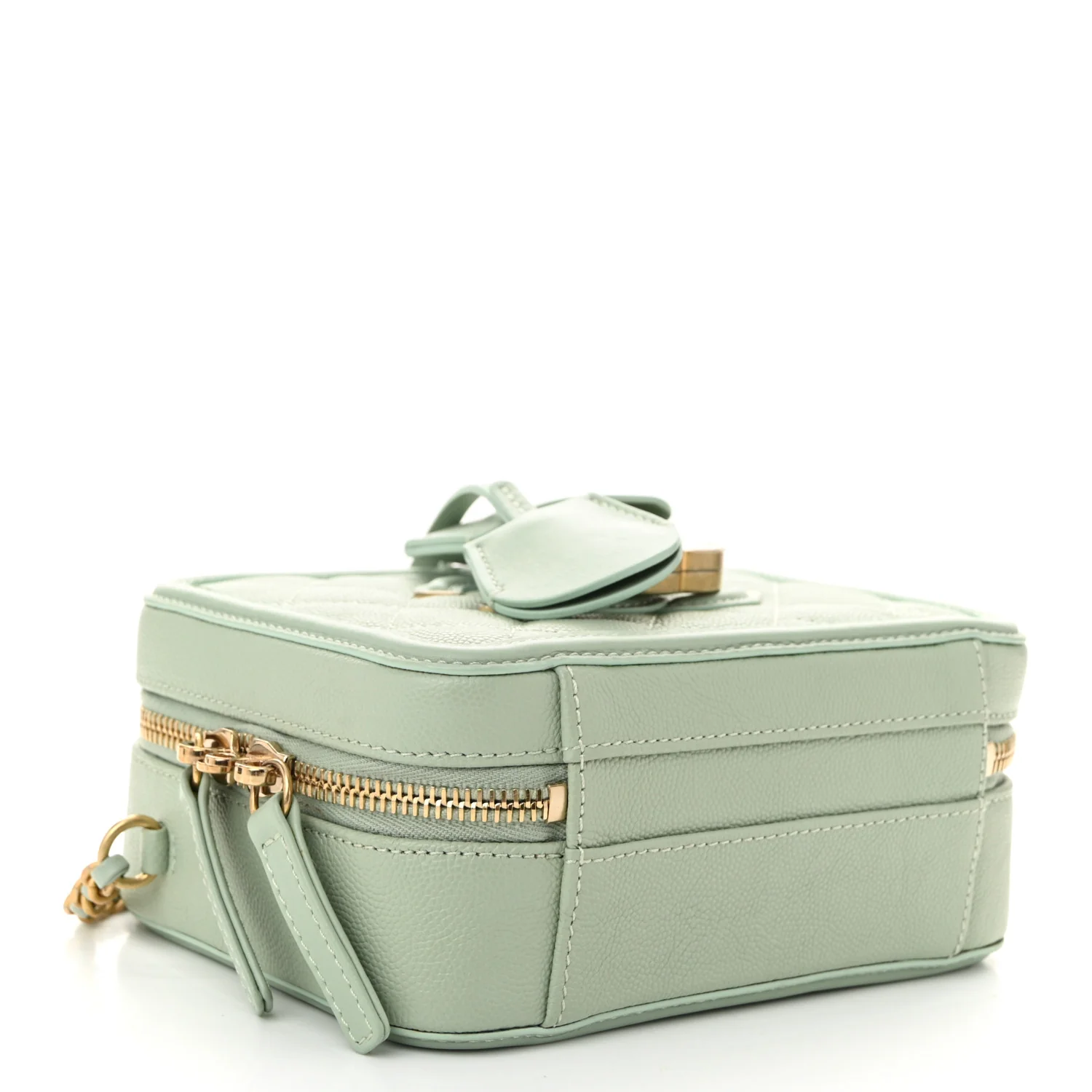 Caviar Quilted Small CC Filigree Vanity Case Mint - Top Club