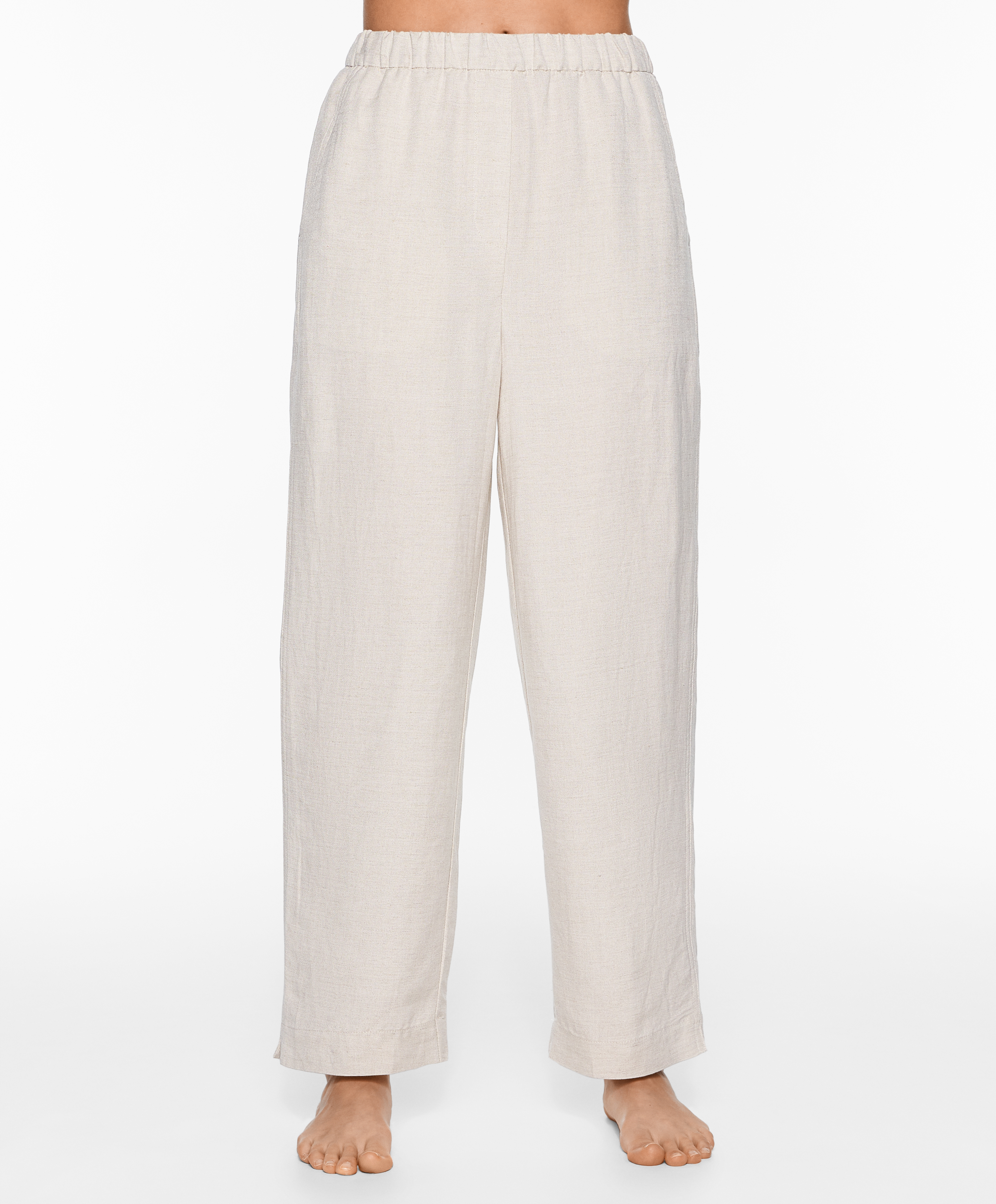 OYSHO Slim-fit trousers with linen
