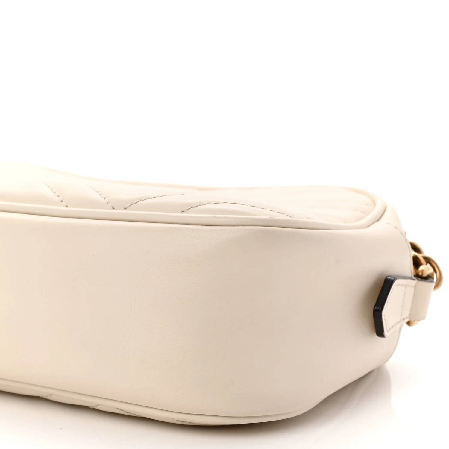 Calfskin Matelasse Small GG Marmont Chain Shoulder Bag White - Top Club