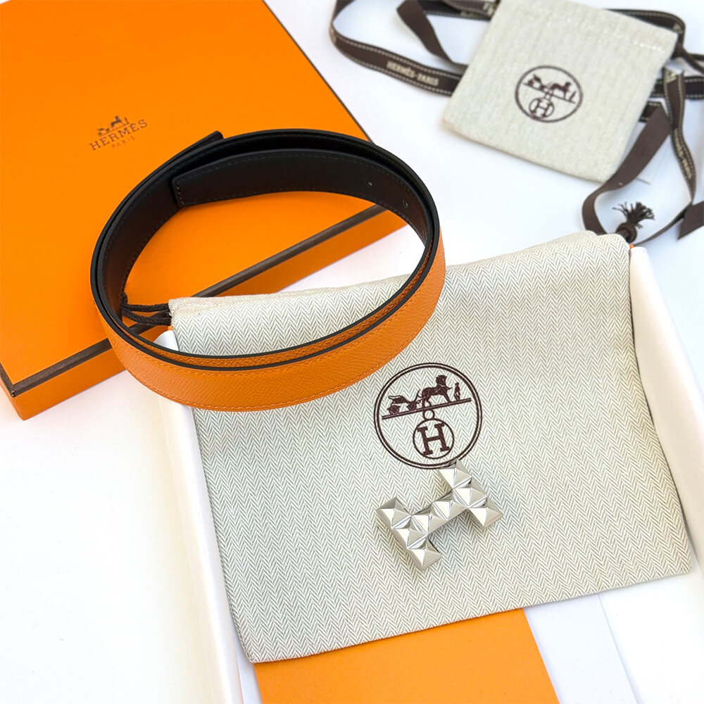 H Infini belt buckle   Reversible leather strap 24 mm - Top Club