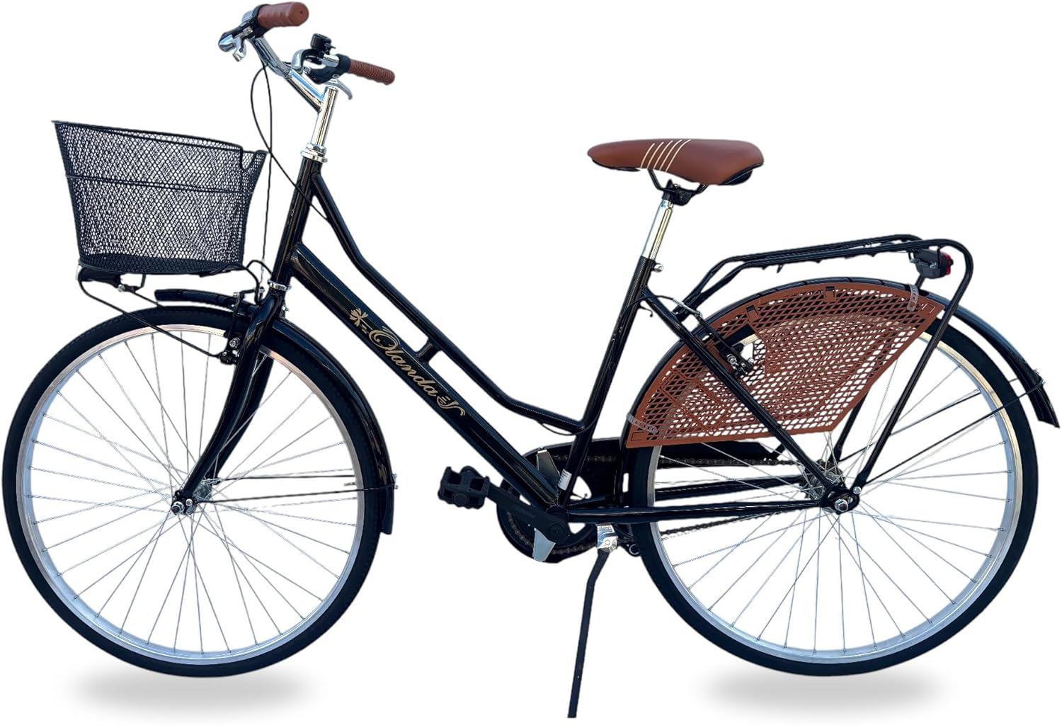 Bicicletta Donna da Passeggio Olanda Misura 26 Bici da città Vintage retrò con Cestino Nero