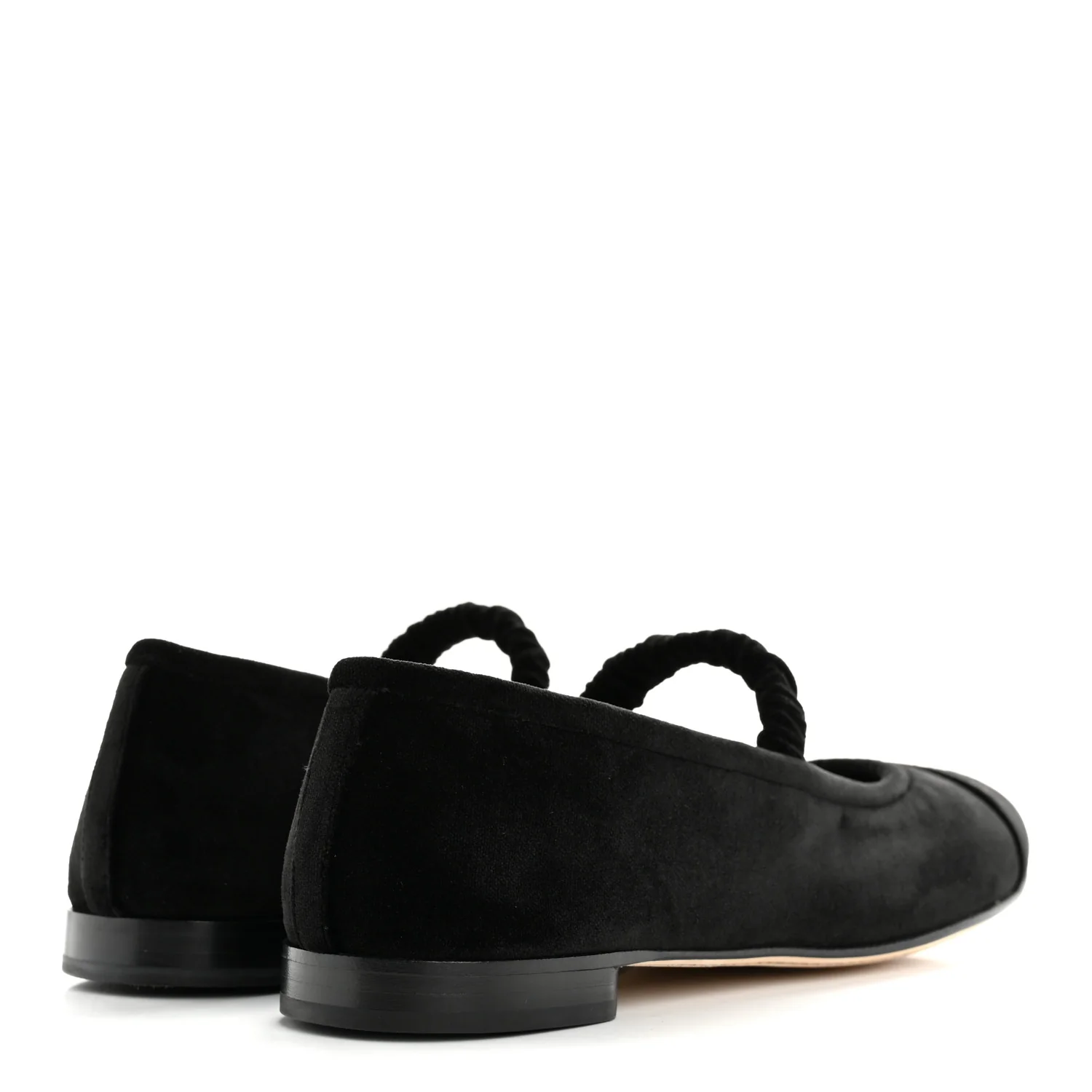 Velvet Mary Jane Flats 39 Black - Top Club