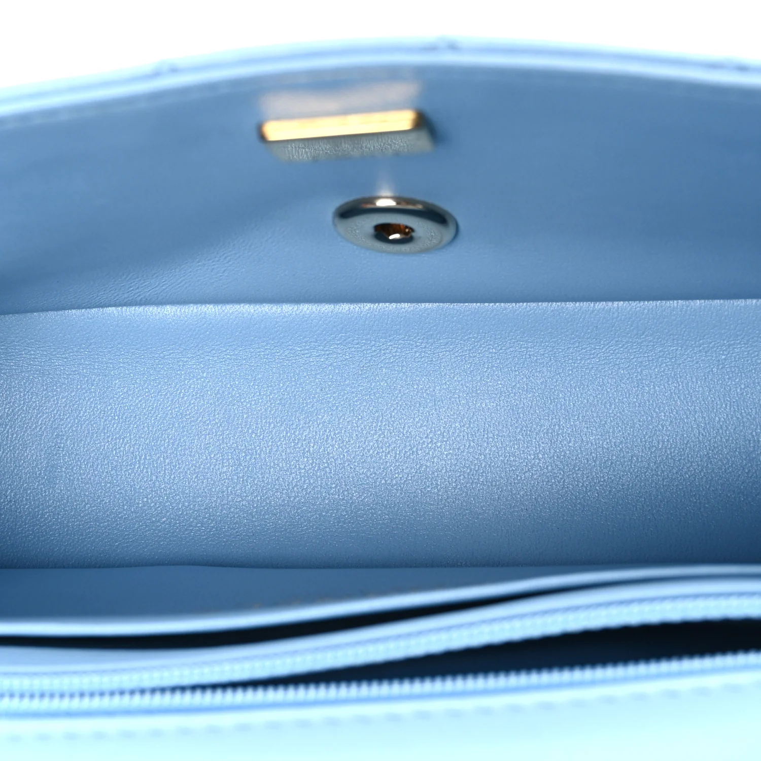 Lambskin Quilted Mini Rectangular Flap Light Blue - Top Club