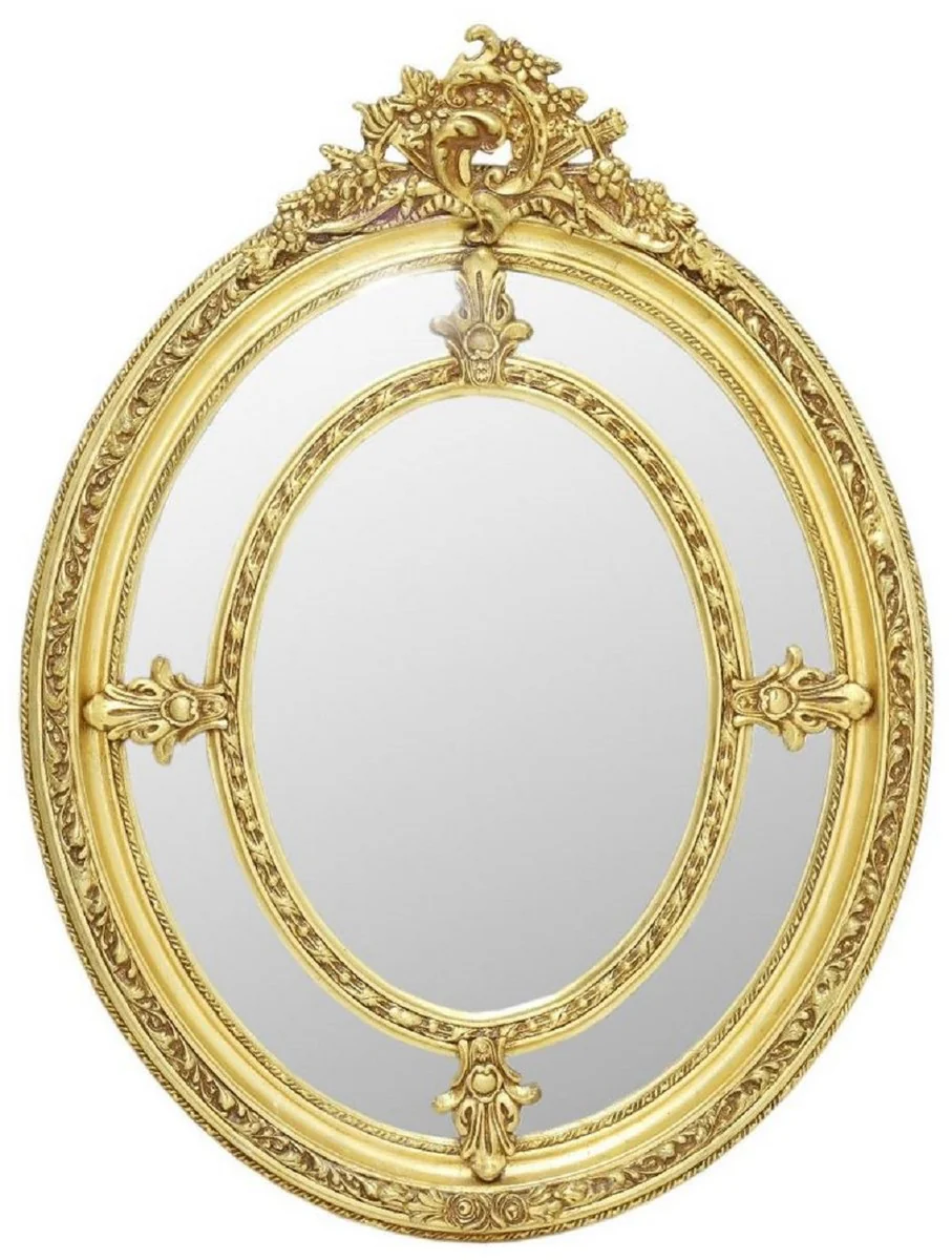 Baroque mirror gold - oval antique style wall mirror - living room mirror - cloakroom mirror - magnificent baroque furniture