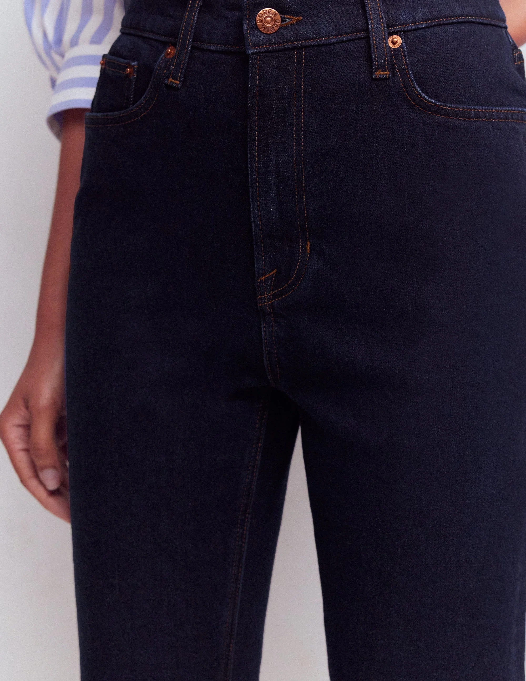 Capri-Jeans mit Five-Pocket-Design-Indigo