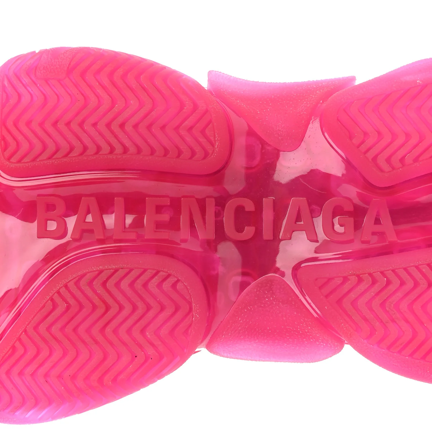 Fabric Mesh Clear Sole Fluo Womens Triple S Sneakers 37 Pink - Top Club