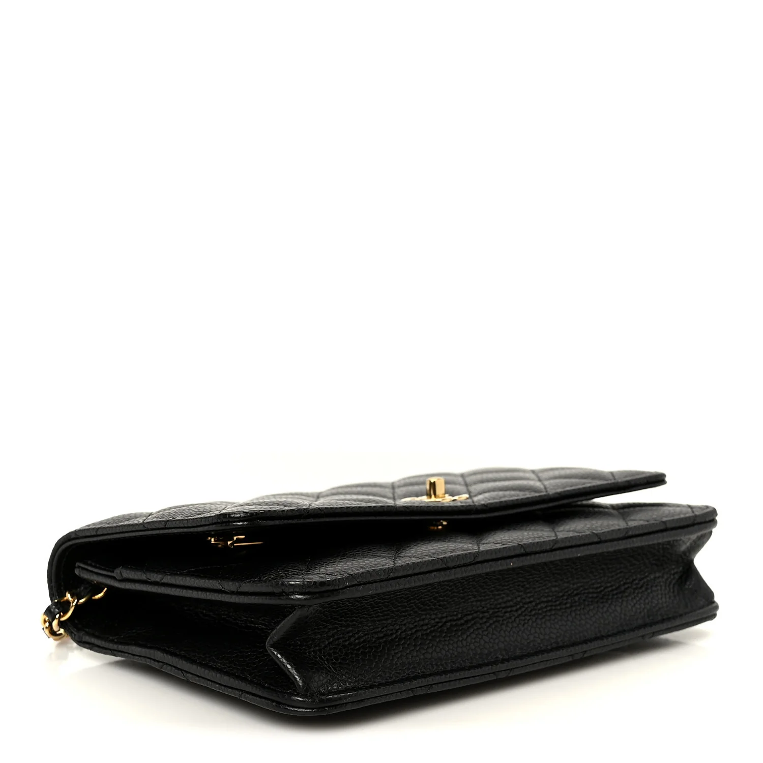 Caviar Quilted CC Turnlock Wallet On Chain WOC Black - Top Club
