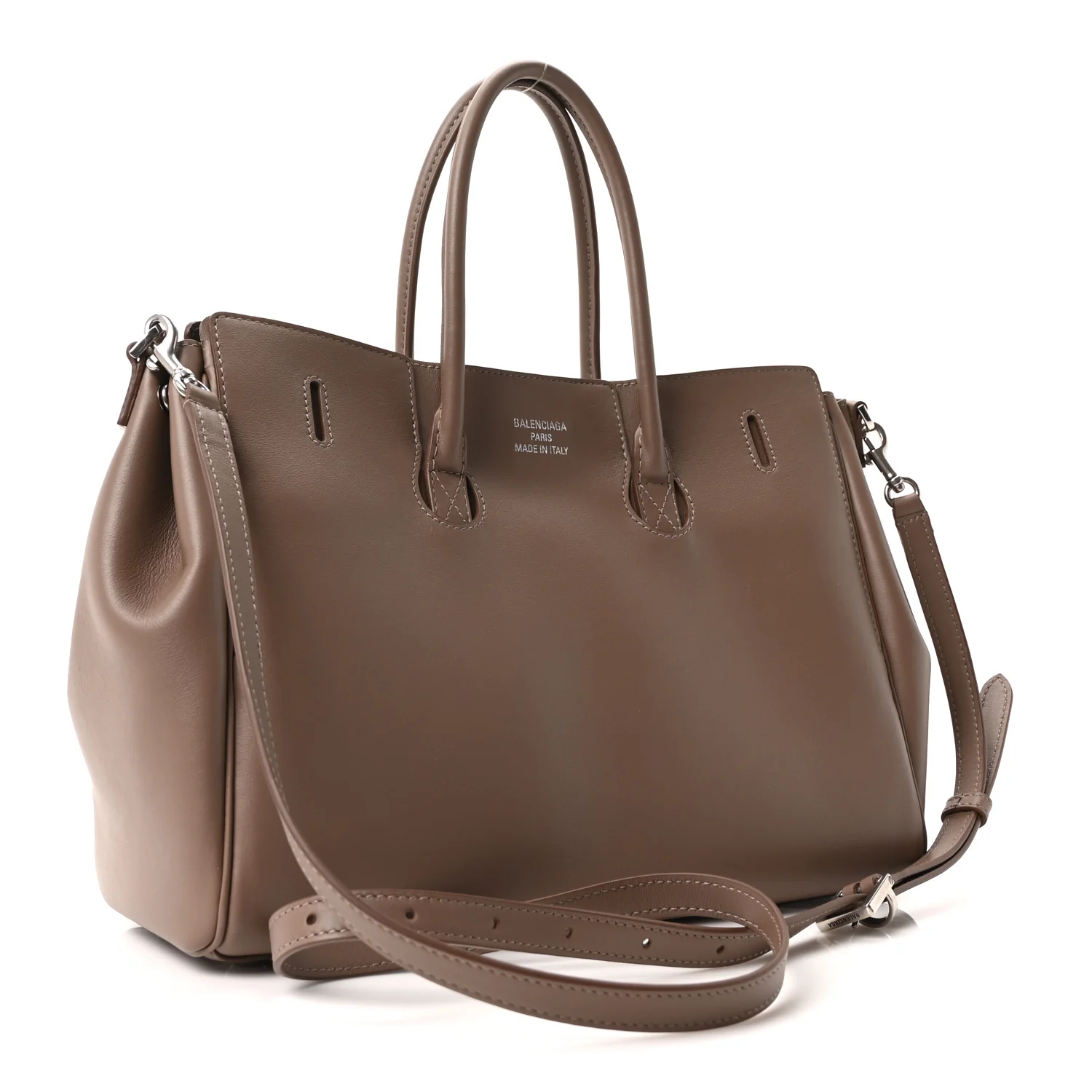 Smooth Calfskin Small Bel Air Carry All Bag Dark Taupe - Top Club