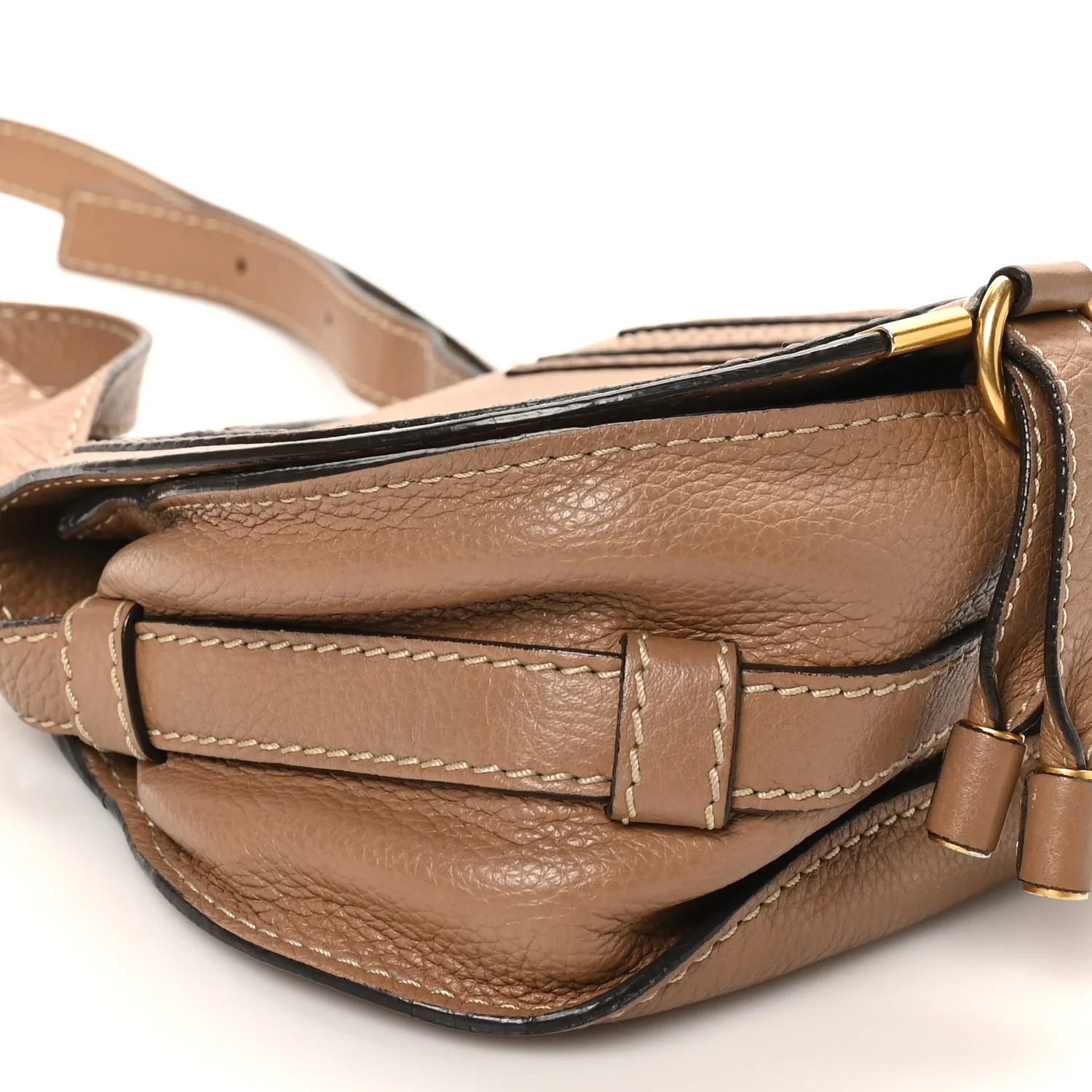 Calfskin Mini Marcie Round Crossbody Bag Nut - Top Club