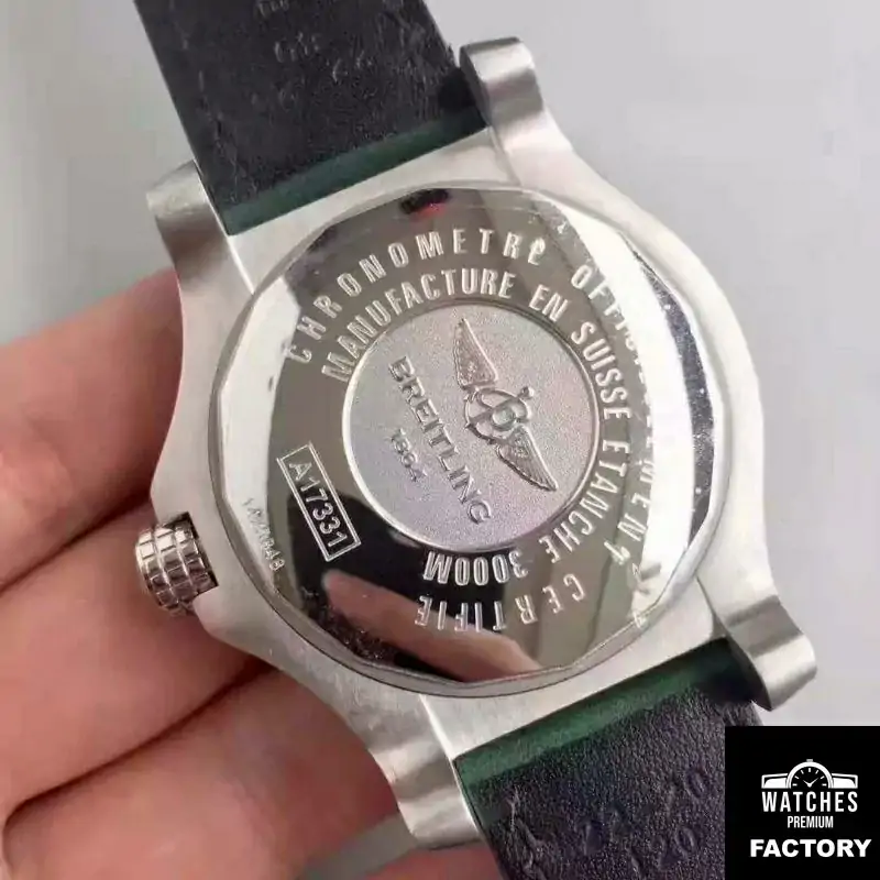 Breitling Avenger II Seawolf A1733110 / BC30 / 435X / A20BASA.1 Green Leather Strap GF Factory Black Dial