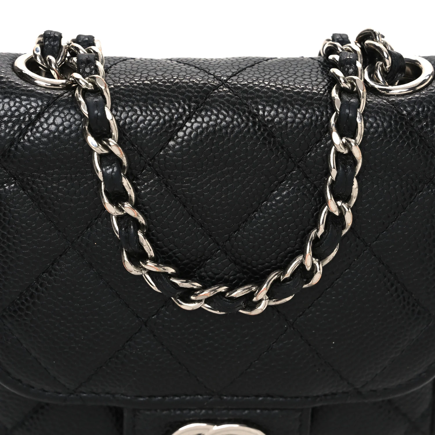 Caviar Quilted Classic Phone Holder Black - Top Club