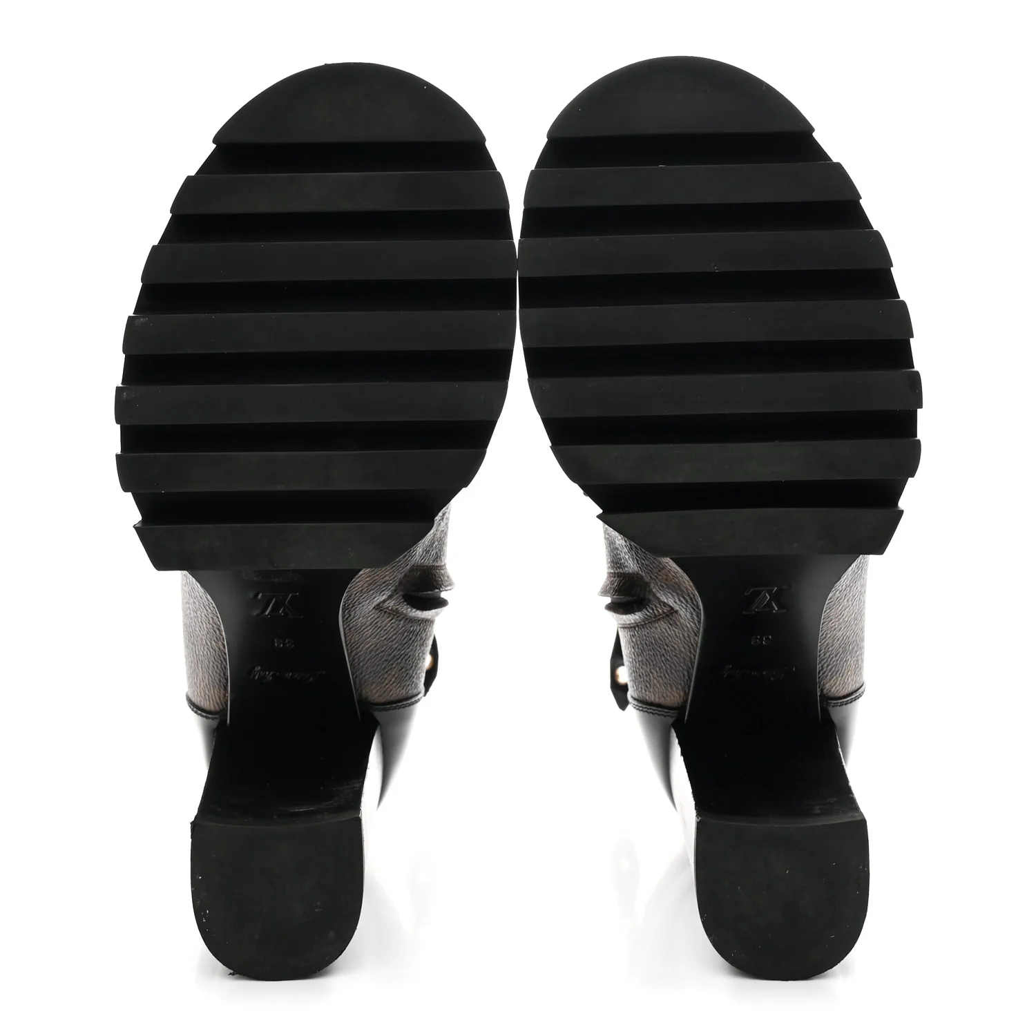 Patent Calfskin Monogram Star Trail Ankle Boots 39 Black - Top Club