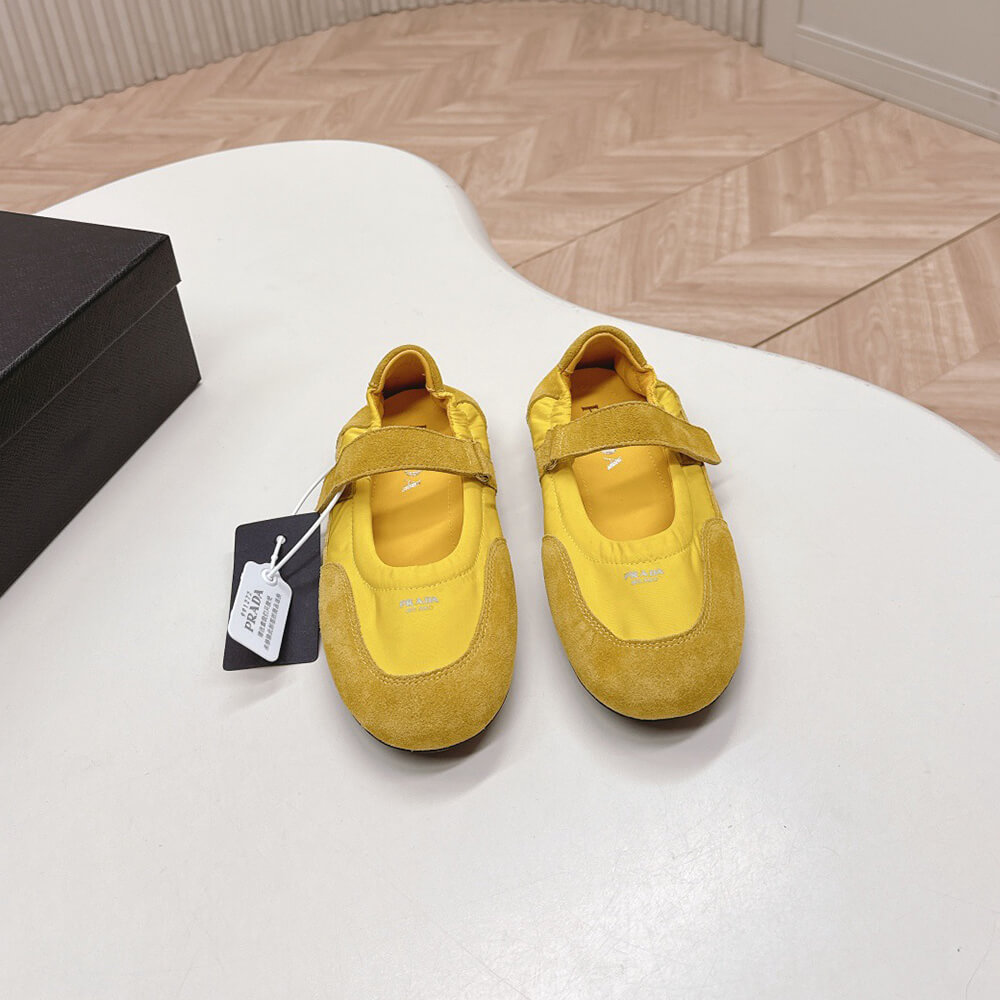 PRADA Re-Nylon and suede ballet flats - Top Club