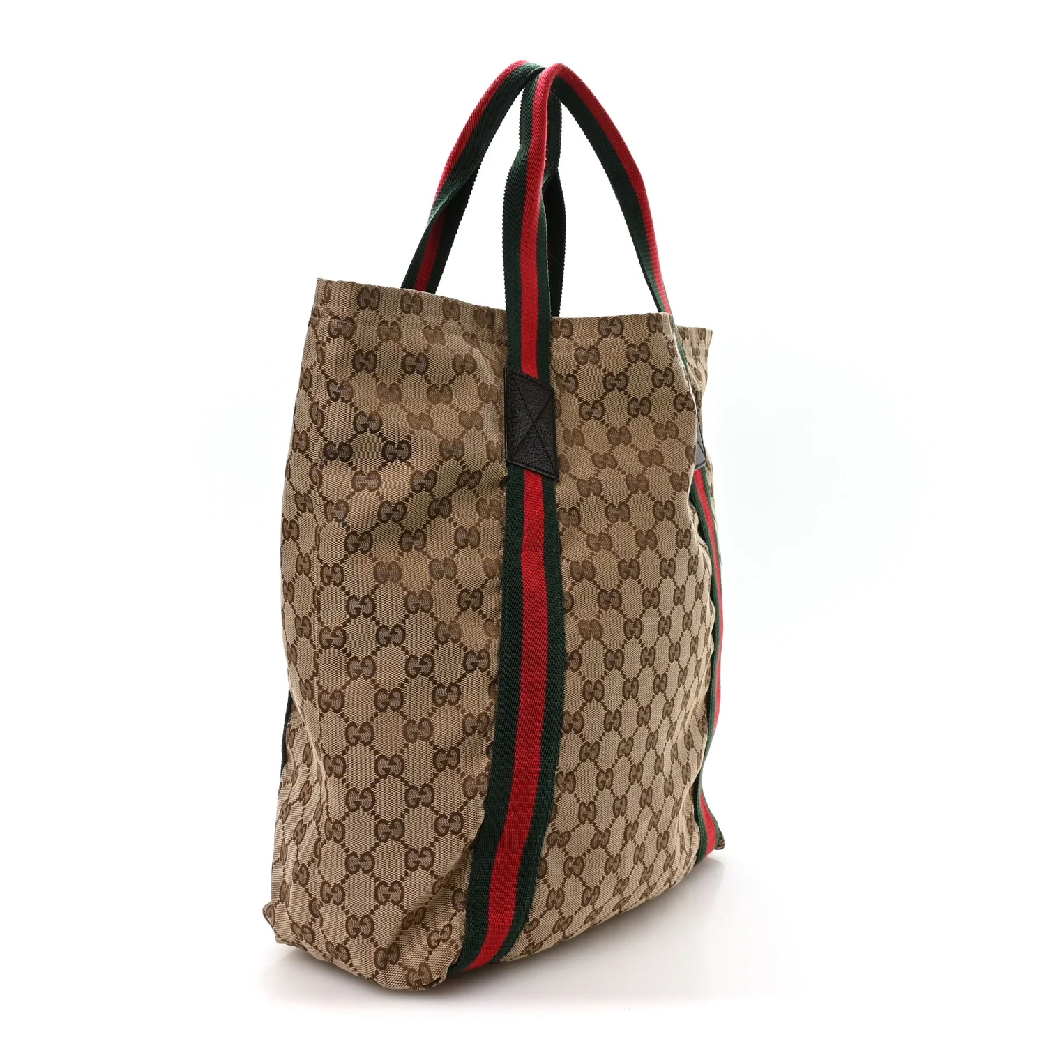 GG Monogram Medium Web Handle Vertical Tote Dark Brown - Top Club