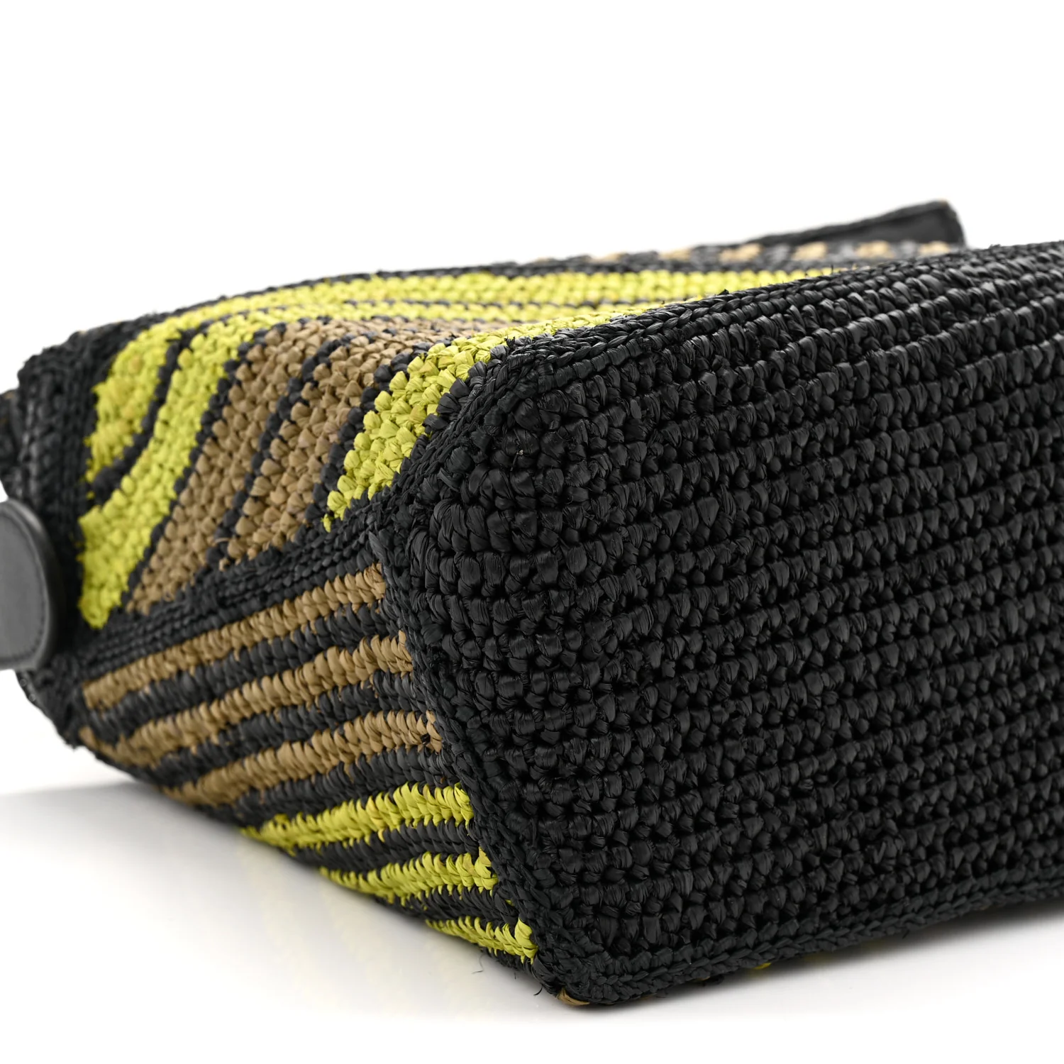 Raffia Calfskin Small Puzzle Bag Anise Olive - Top Club