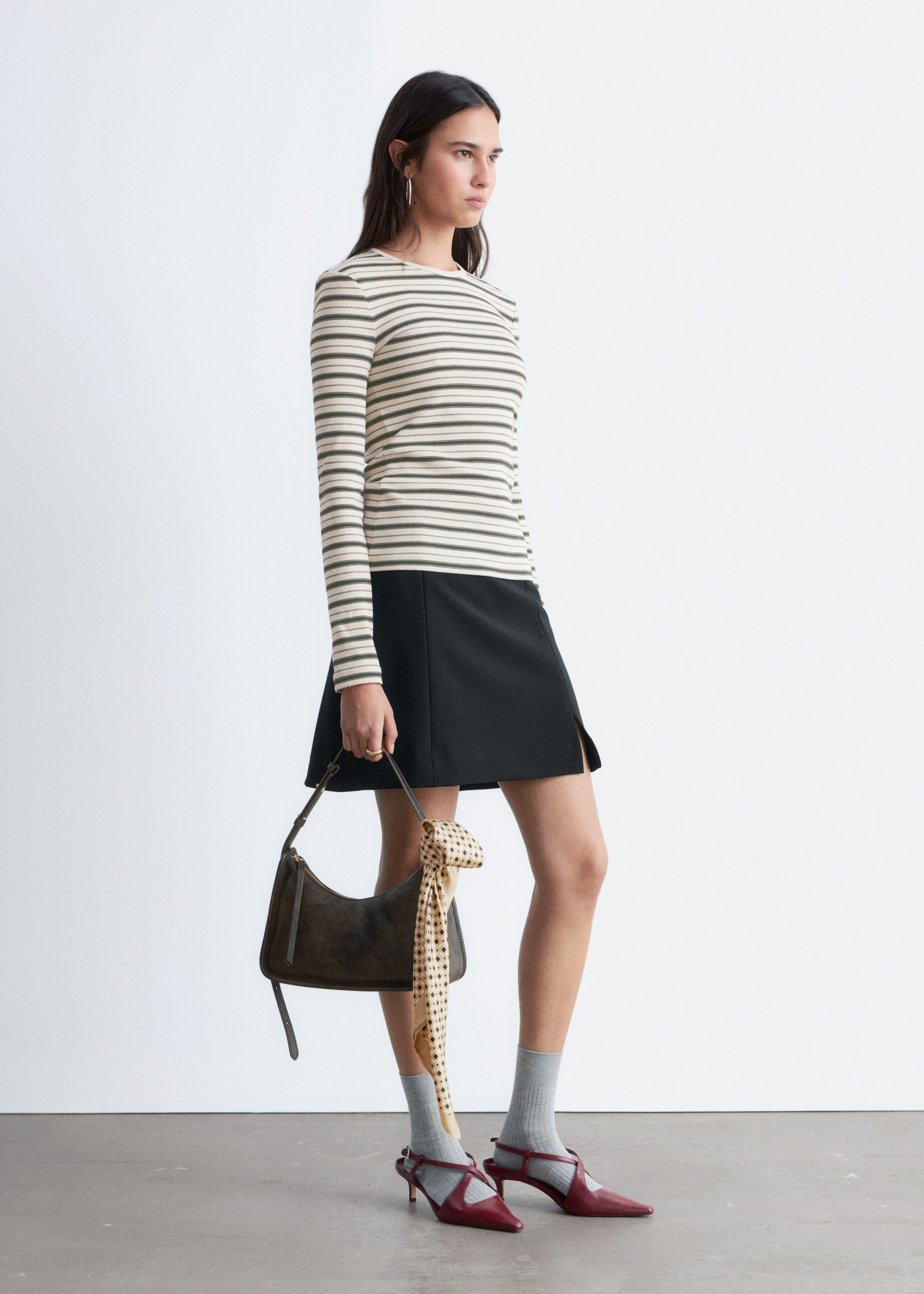 & Other Stories RIBBED LONG-SLEEVE TOP