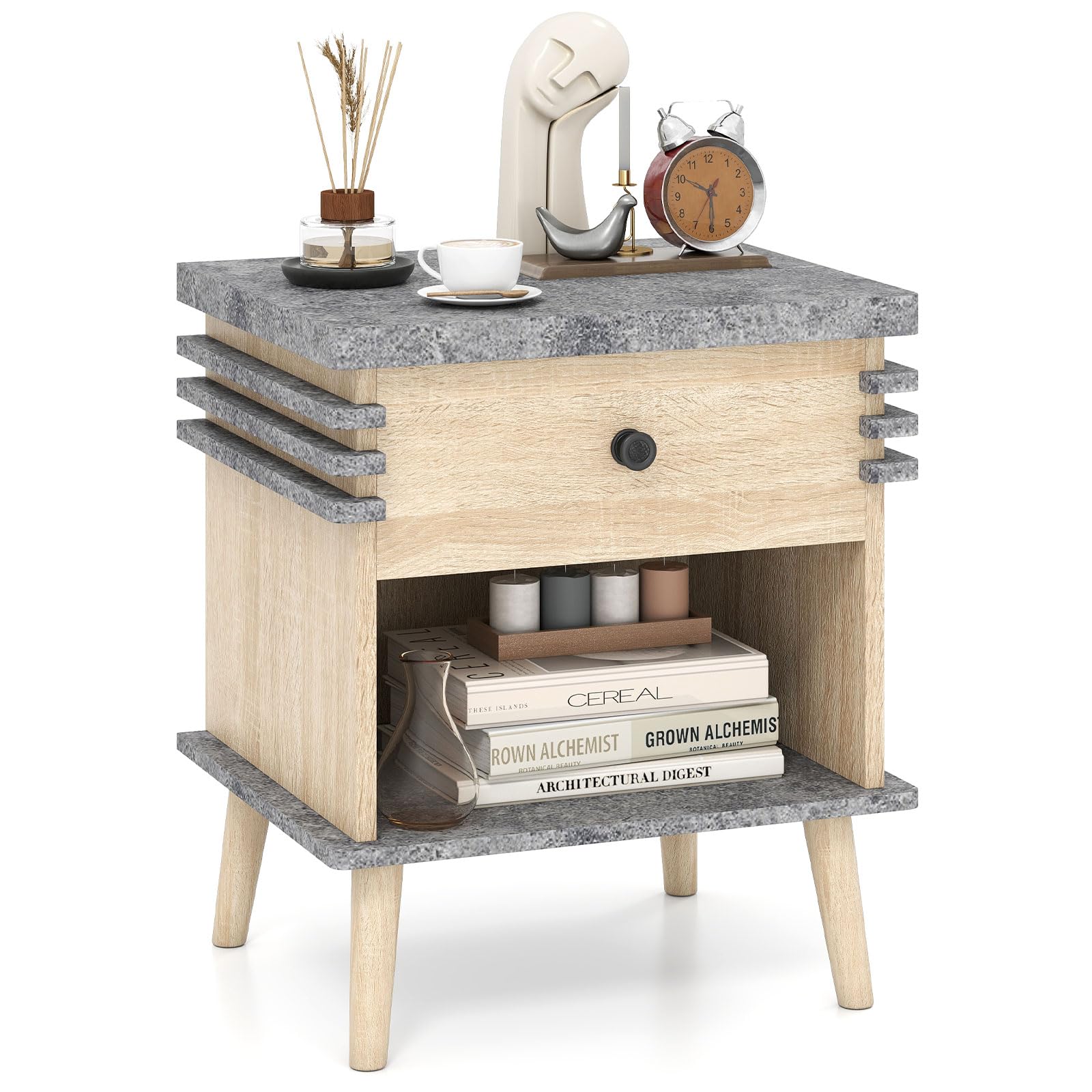 BEFOUNDLOVELY Nightstand with Drawer