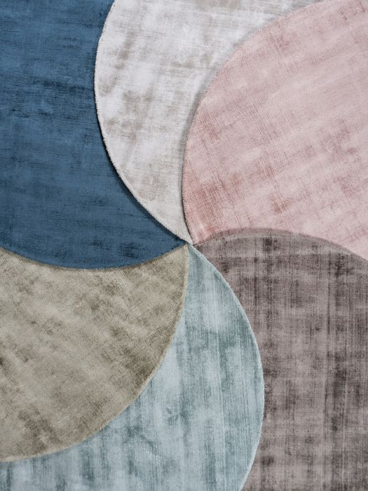 Vloerkleed Viscose - Dark Grey Rond ø200 cm