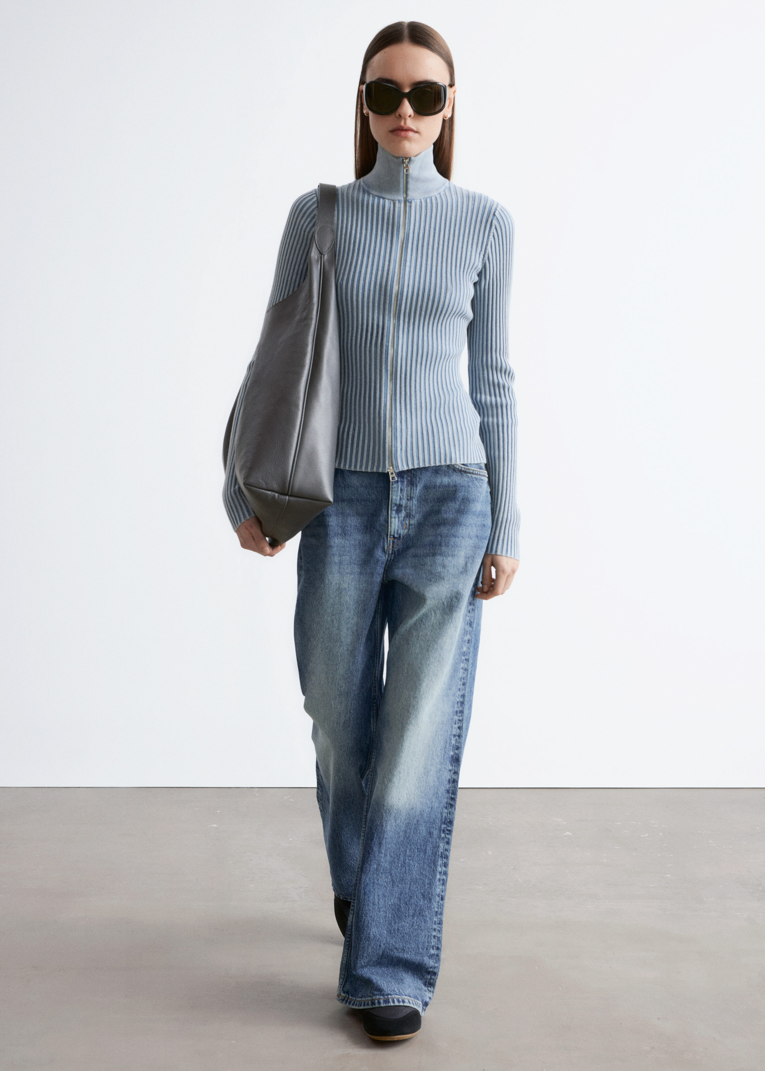 & Other Stories ZIP-UP TURTLENECK CARDIGAN