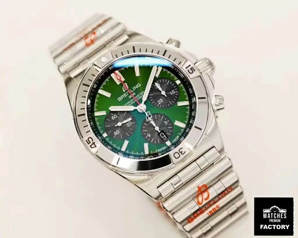 Breitling Chronomat AB01343A1L1A1 GF Factory Stainless Steel Green Dial