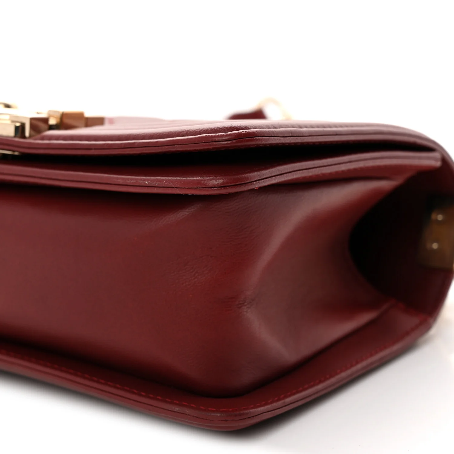 Lambskin Quilted Small Boy Flap Burgundy - Top Club