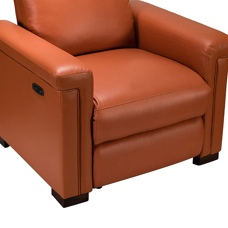 Lea 36.02" Wide Genuine Leather Power Recliner