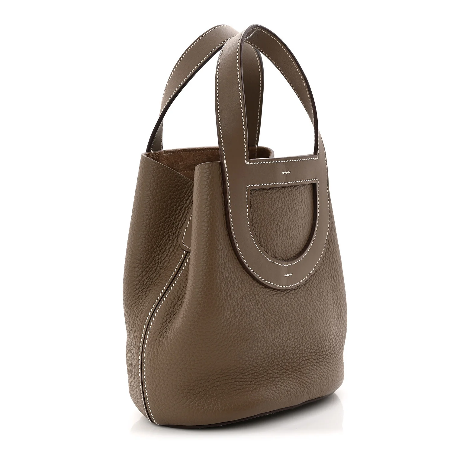 Taurillon Clemence Swift In-The-Loop 18 Bag Etoupe - Top Club