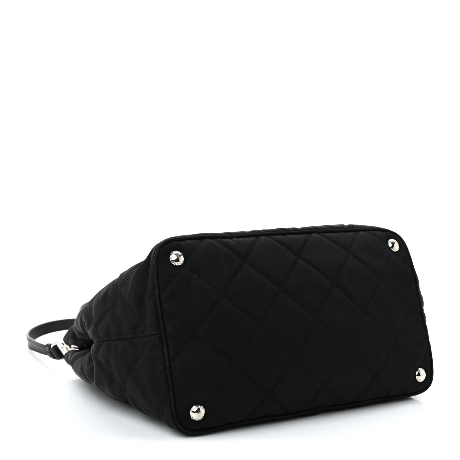 Nylon Tessuto Impuntu Quilted Tote Black - Top Club