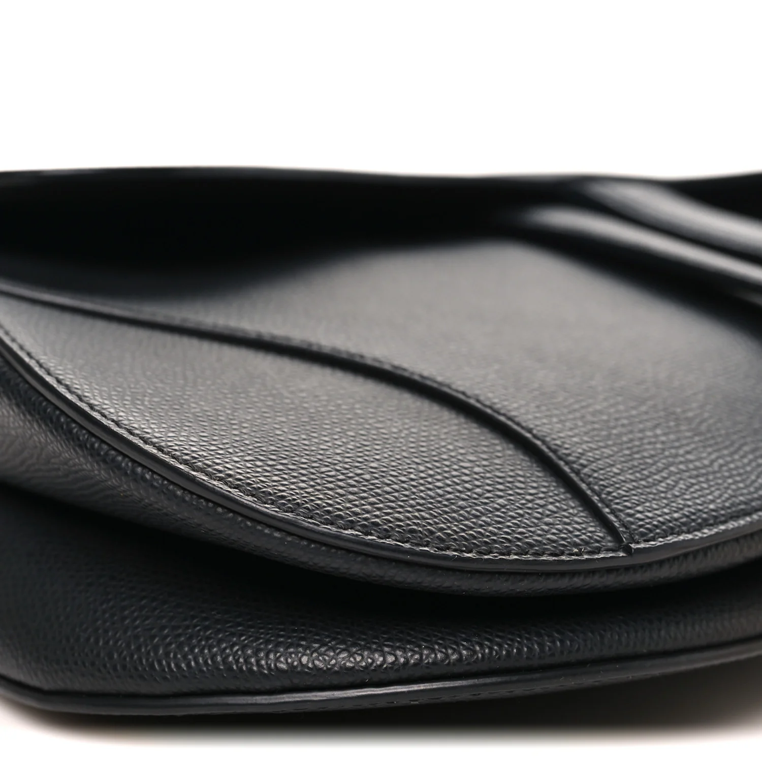 Grained Calfskin Saddle Bag Black - Top Club
