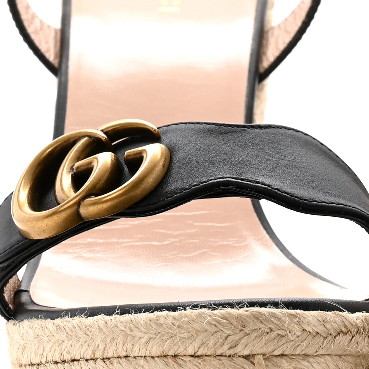 Nappa Matelasse GG Marmont Slingback Platform 45/130mm Espadrille Wedges 40 Black - Top Club