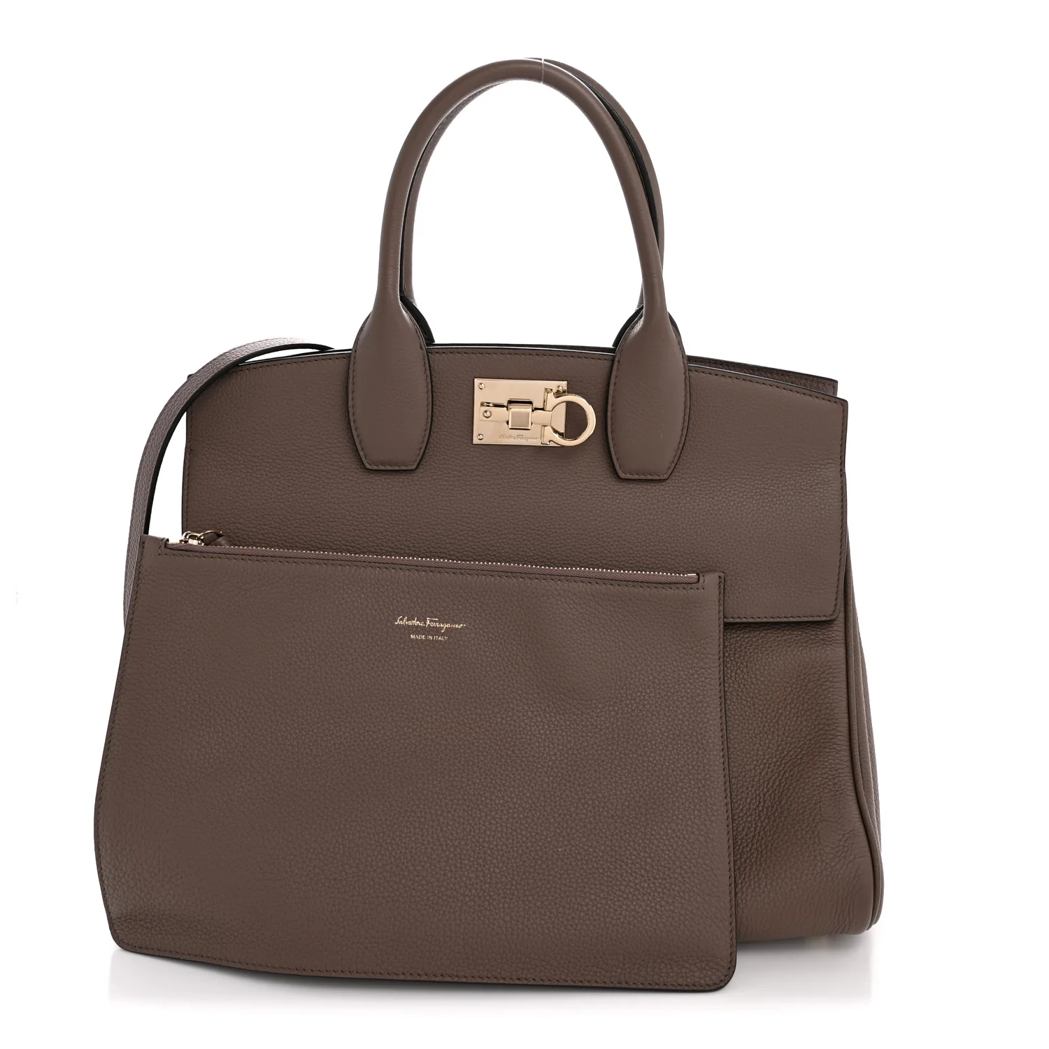 Calfskin Large Studio Bag Caraway Seed - Top Club